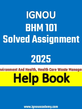 IGNOU BHM 101 Solved Assignment 2025